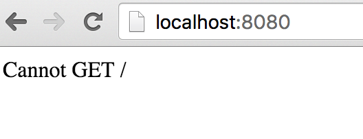 Screenshot of browser showing error message 'cannot GET'